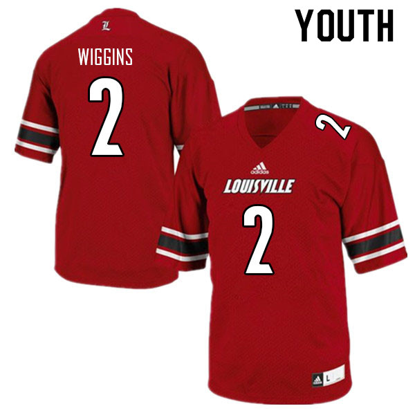 Youth #2 Dee Wiggins Louisville Cardinals College Football Jerseys Sale-Red - Click Image to Close